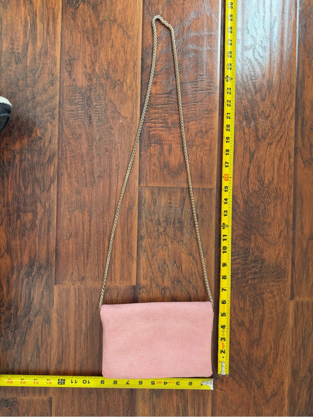 Street Level Pink Crossbody Clutch Double Zip Wallet Chain Strap
